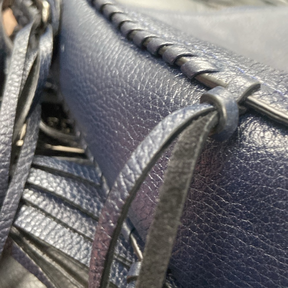 Coach dark navy blue  Crossbody Bag with Fringe - Picture 5 of 14